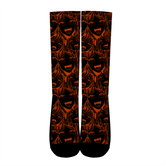 Ahegao Mid-calf Polyester Thick Socks