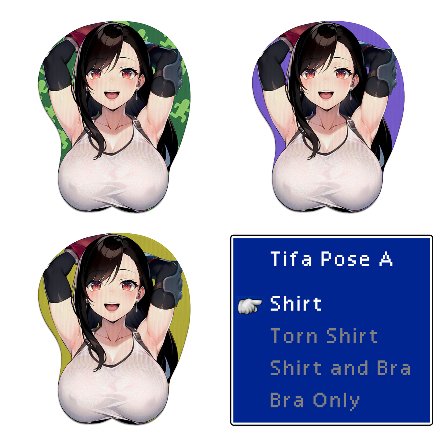 Tifa Lockheart - Pose A Inspired | Final Fantasy VII 3D Oppai Mousepad