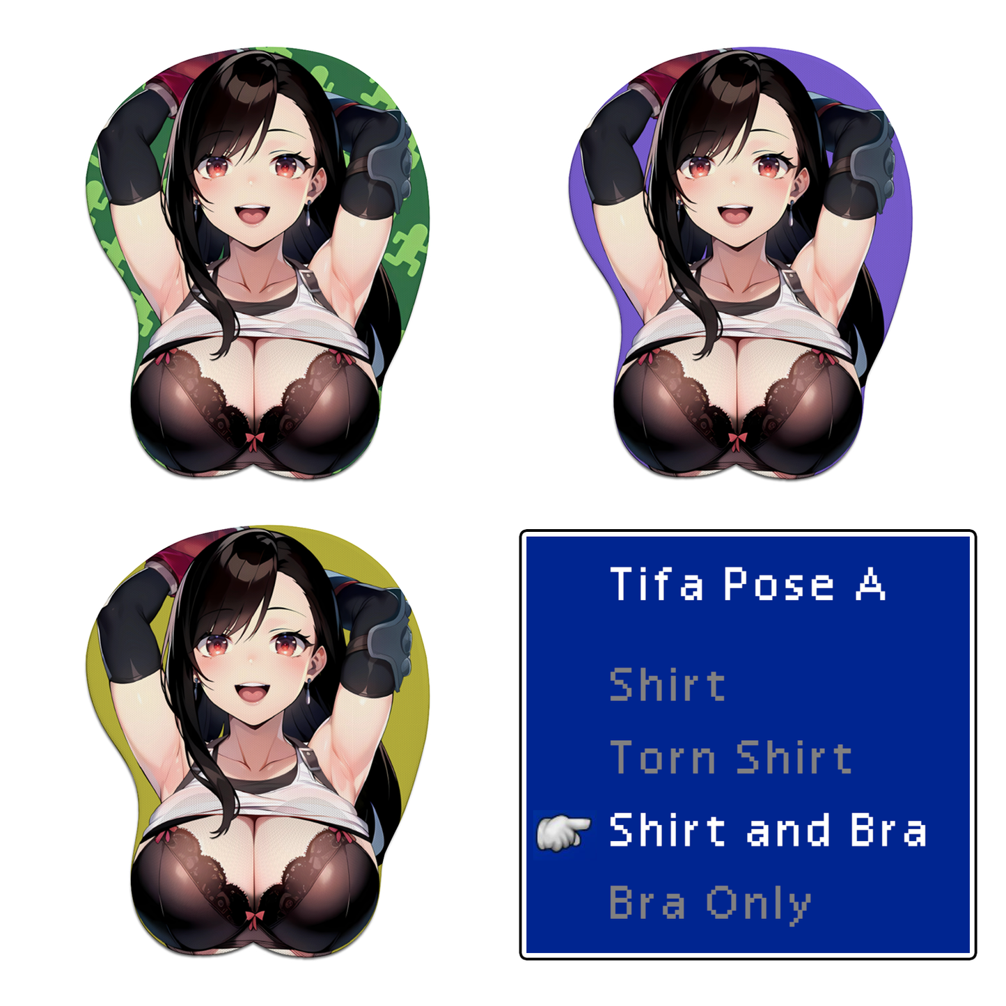 Tifa Lockheart - Pose A Inspired | Final Fantasy VII 3D Oppai Mousepad