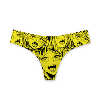 Ahegao Yellow Thong Panties Underwear