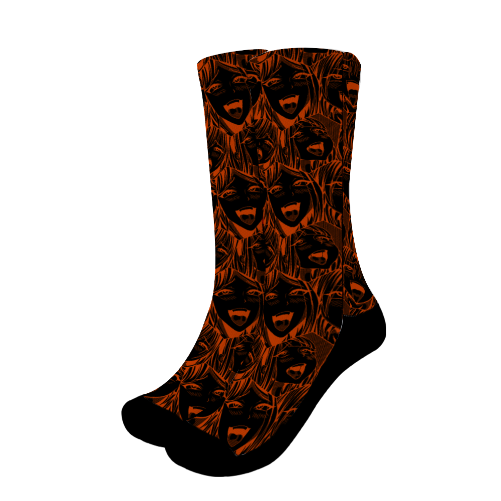 Ahegao Mid-calf Polyester Thick Socks