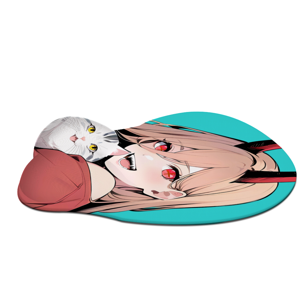 Power and Meowy Inspired | Chainsaw Man 3D Oppai Mousepad